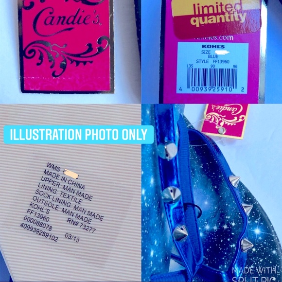 NEW CANDIE’S Galaxy Sandals Flip Flops Studded Stars Medium 7/8 Women’s - Picture 10 of 15